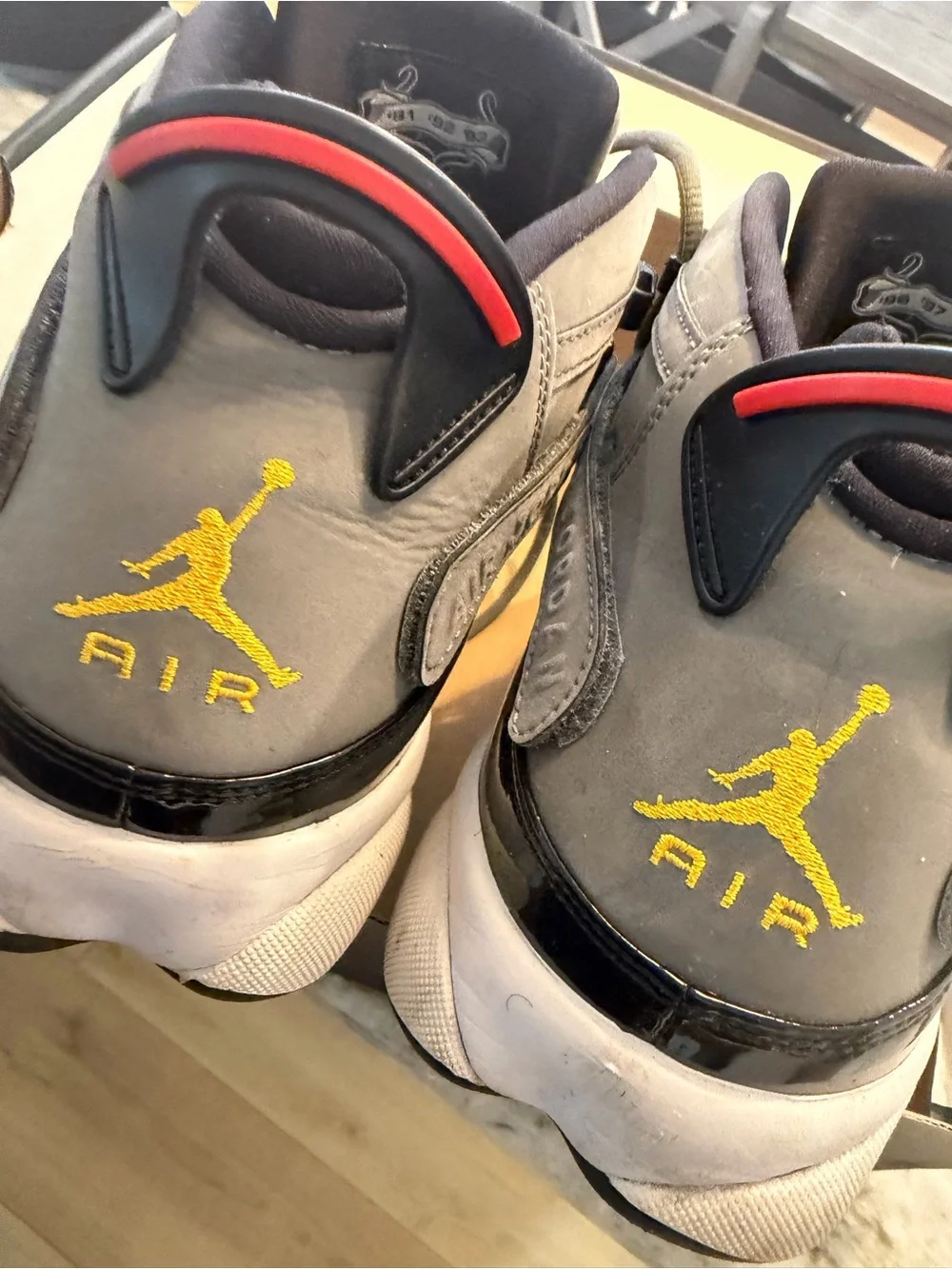 Jordan Men sneakers in Grey, Black and Red